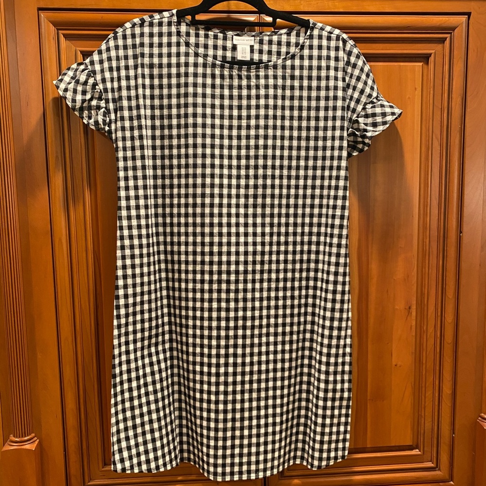 Tabitha Webb Gingham Ruffle Short Sleeve Dress